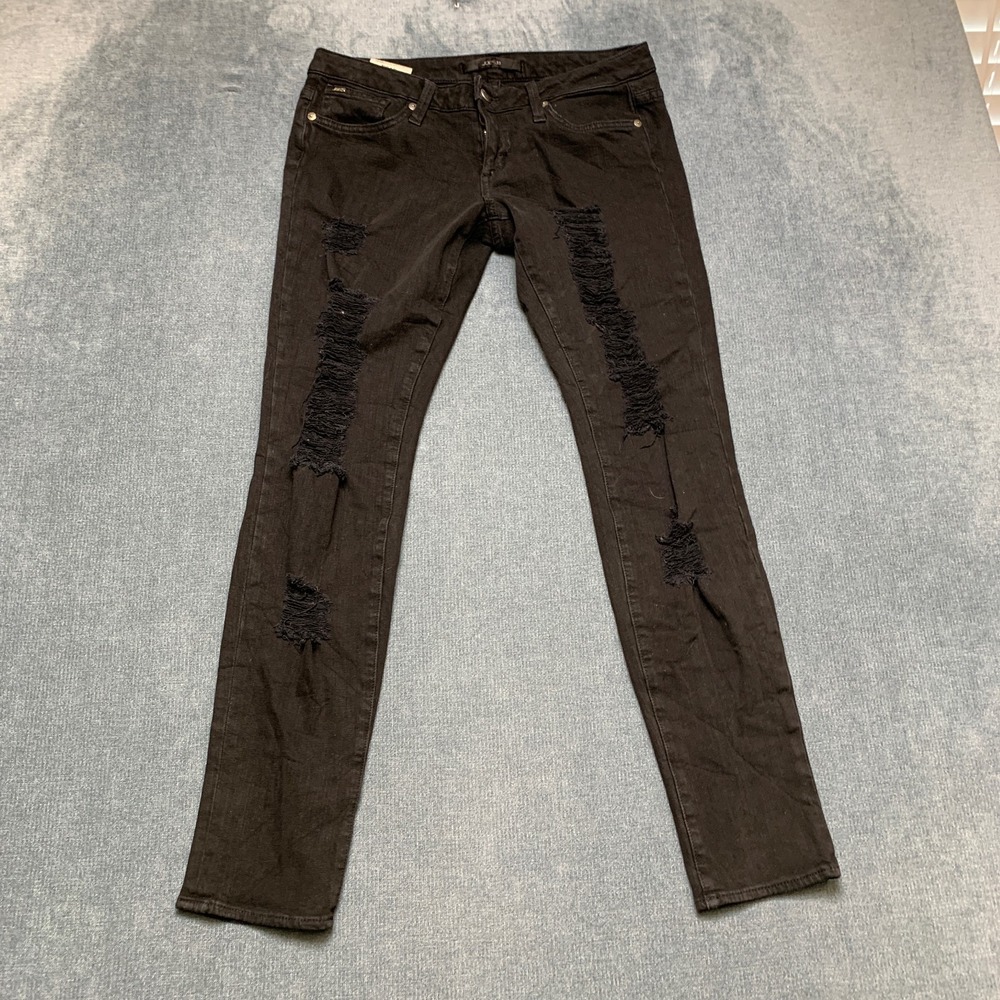 Joe's Jegging Jeans Womens 28 Black Denim Cotton Stretch Distressed 5 Pockets